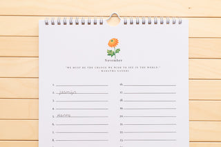 Verjaardagskalender - Bloemen - Close up -  Planbooks