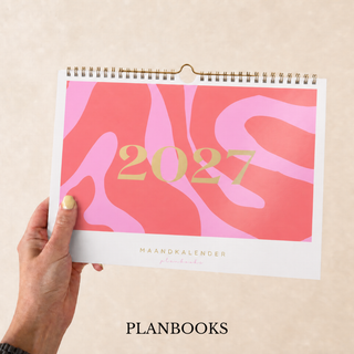 Planbooks - Maandkalender 2027 - Roze - A4 formaat