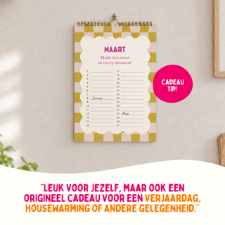 Planbooks - Verjaardagskalender - Pastel kleuren