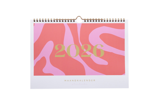 Planbooks - Maandkalender 2026 - Roze - A4 formaat