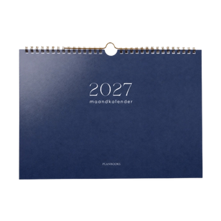 Planbooks - Maandkalender 2027 - Donker Blauw - A4 formaat