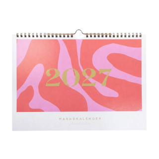 Planbooks - Maandkalender 2027 - Roze - A4 formaat