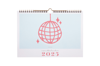 Maandkalender 2025 - Disco - Horizontaal - Buitenzijde - A4 formaat - Planbooks