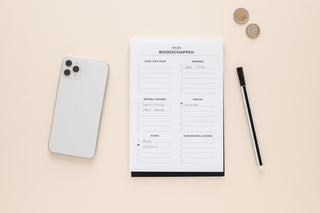 Boodschappen planner - Planbooks - Sfeerbeeld - Bovenzijde - Beschreven - Inkijkexemplaar
