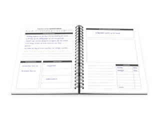 Travel Journal - Donkerblauw - Inkijk exemplaar - Bovenaanzicht - Planbooks